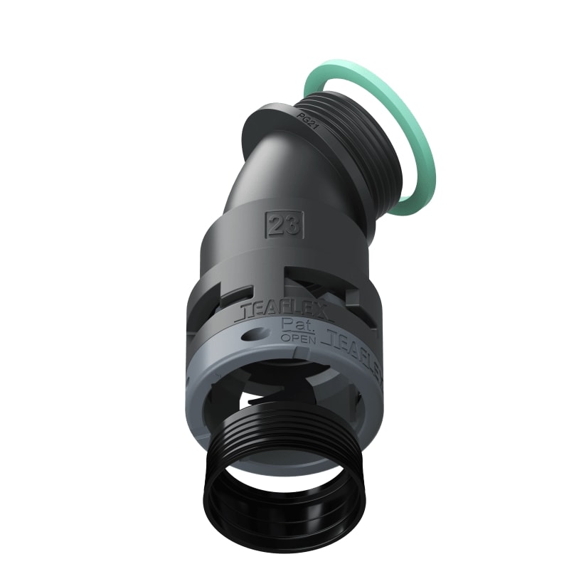 TEAFLEX - TEA8BBF23P21 CURVA 45°IP68 BF23 PG21 NERO