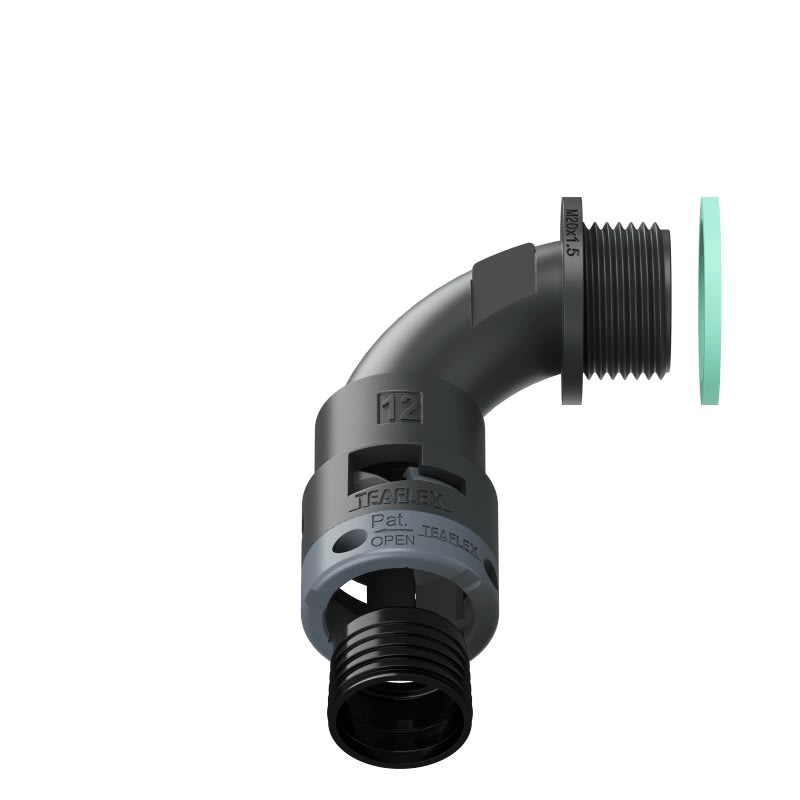 TEAFLEX - TEA8BBN12M20 CURVA 90°IP68 BN12 M20 NERO