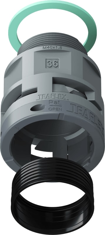 TEAFLEX - TEA8GSM36M40 RACC.GRIGIO IP68 SM36 M40X1,5