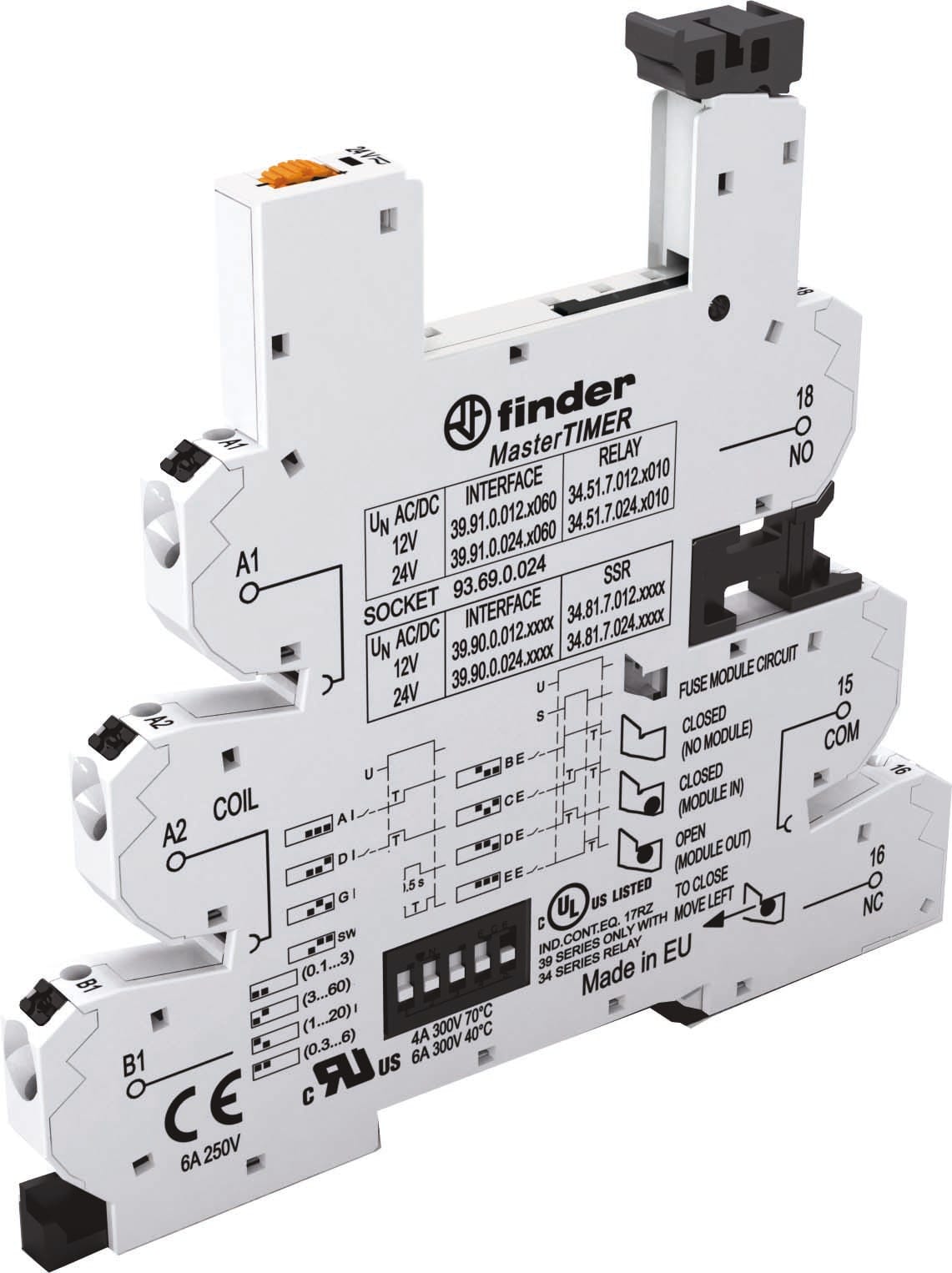 FINDER S.P.A. - FIN93690024 ZOCCOLO CON MORSETTI PUSH-IN 1P S.34
