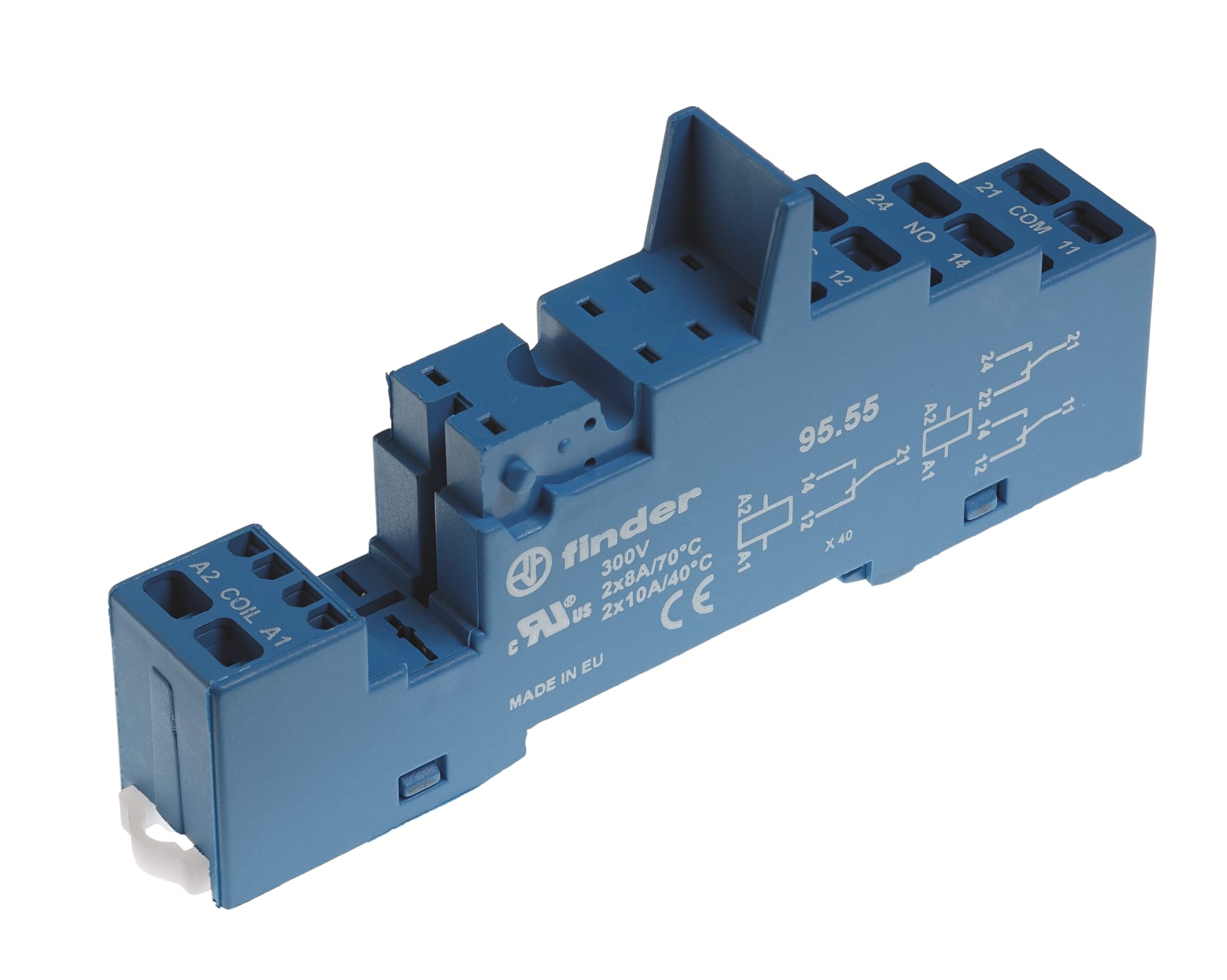 FINDER SPA FIN9555SMA ZOCCOLO CON MORSETTI A MOLLA 2P S.40/41