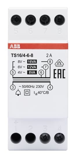 ABB SPA - ABBTS16468 TS16/4-6-8TRASFORMATORE 16VA 4-6-8V