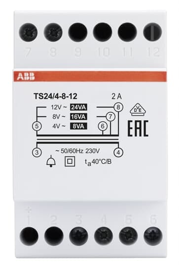 ABB SPA ABBTS244812 TS24/4-8-12 TRASFORMATORE 24VA 4-8-12V