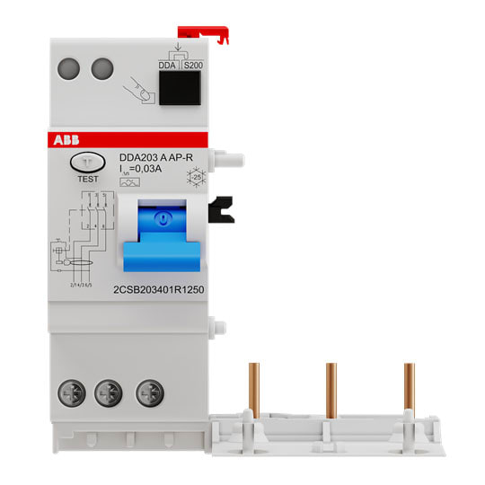 ABB SPA ABBB428110 DDA203 A AP-R 25A 30MA BLOCCO DIFF. 3P