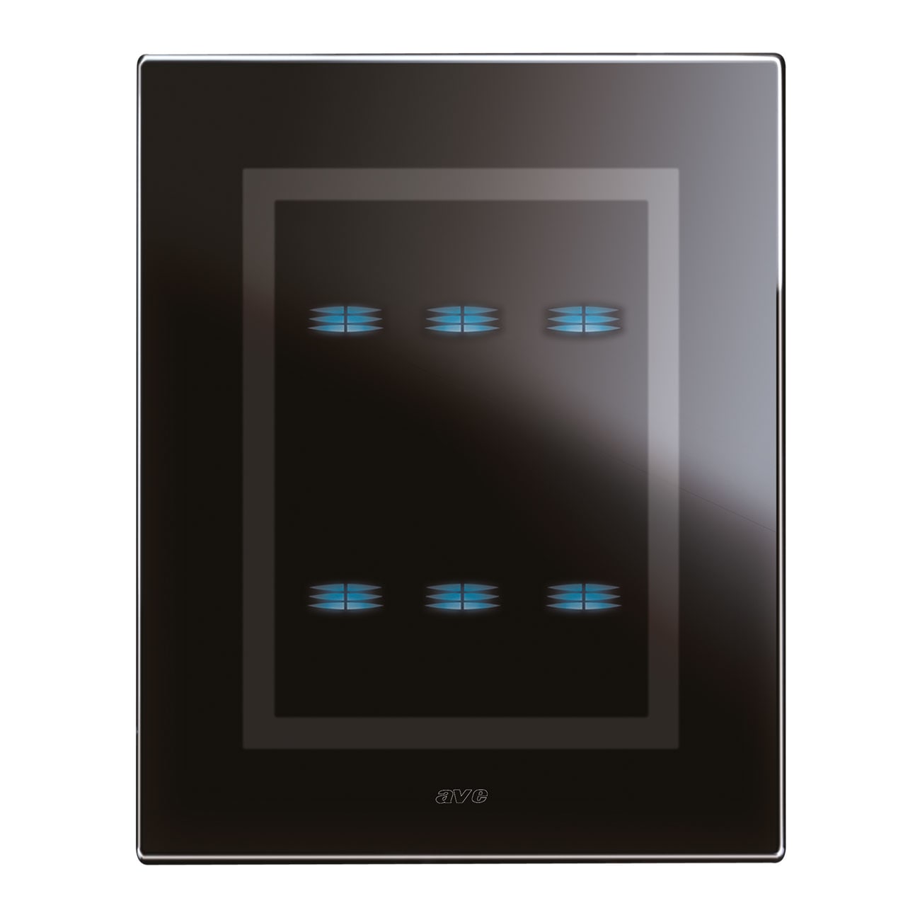 AVE - AVE44PVTC33NAL PLACCA TOUCH VETRO NERO ASSO.3+3COM