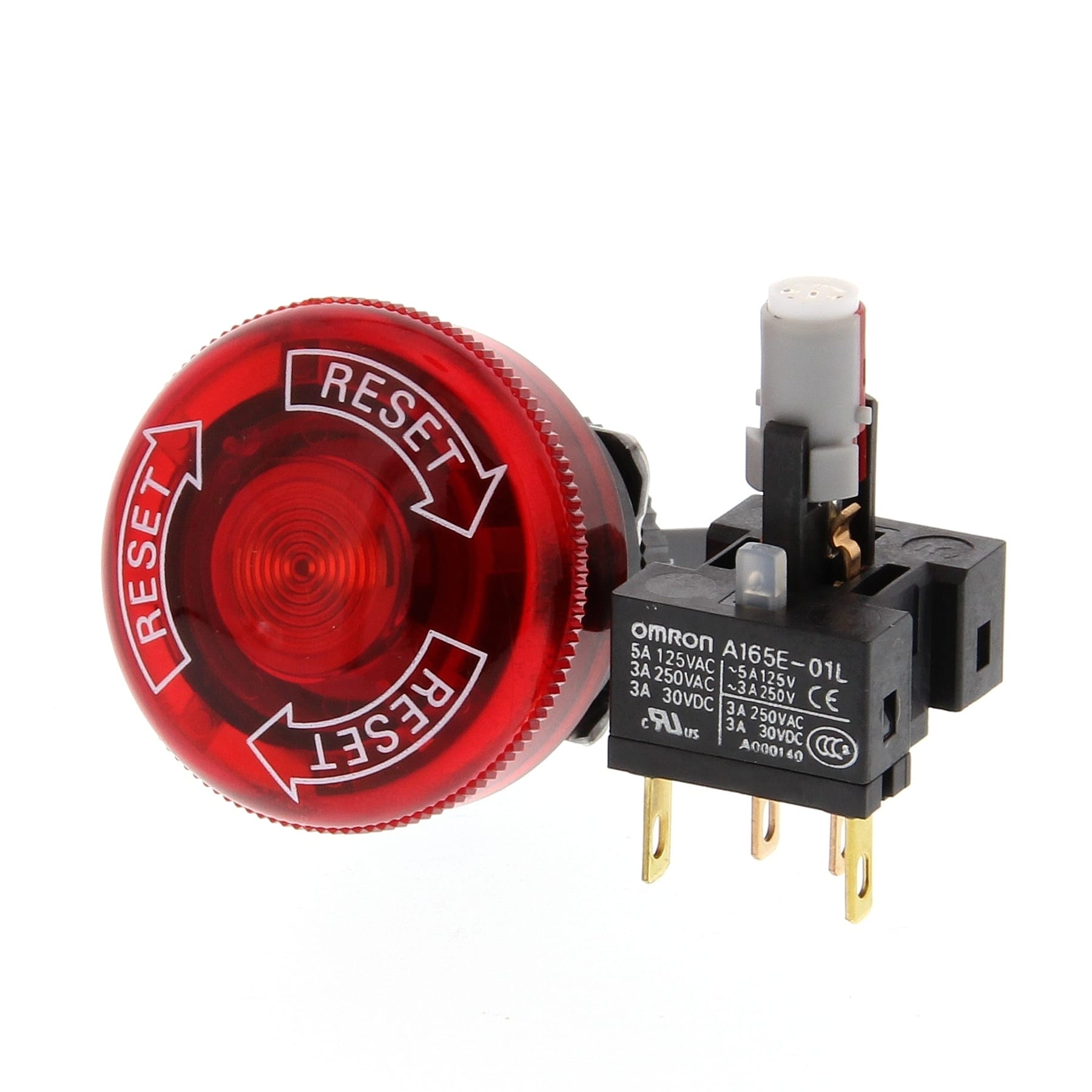 OMRON - OMRA165ELS24D01-160 SICUREZZA- FUNGO EMERG.D30, FOROD16,LED.