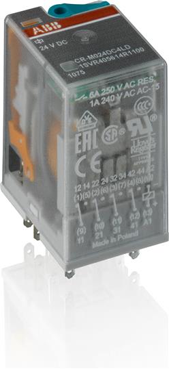 ABB SPA - ABBER 595 9 CR-M024DC4LG AL.24VDC 4 C/O(CONT.AU) LED