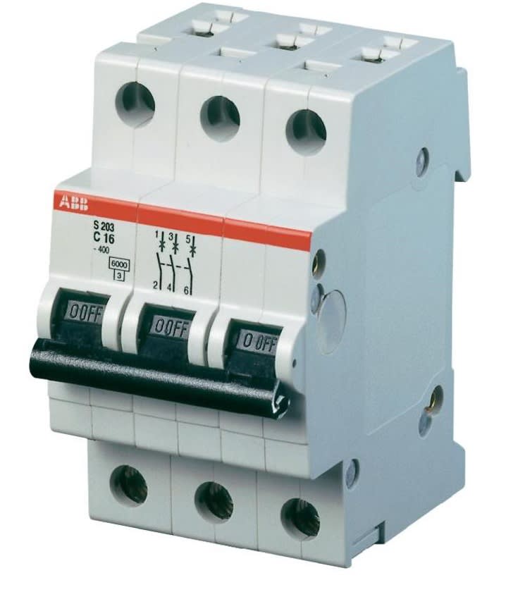 ABB SPA - ABBS598576 S203L C16 INTERRUTTORE AUTOMATICO 4,5KA 3P