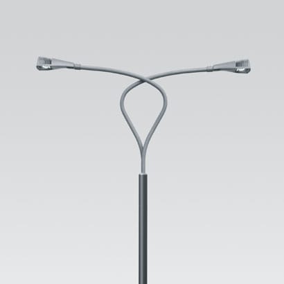 IGUZZINI ILLUMINAZI IGZ3.1588.074.0 PALO INTER.FE.D=159 H=9843 C/BRAC.CURV.D