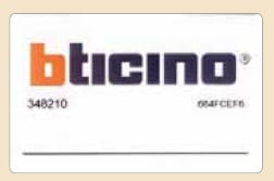 BTICINO S.P.A. - BTI348210 CONTROLLO ACCESSI - BADGE CARTA DI CREDI
