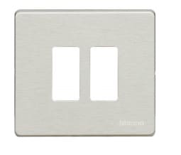 BTICINO S.P.A. - BTI500/2/AL MAGIC - PLACCA 2P SCATOLA TONDA ALLUMINI