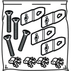 BTICINO - BTI93000FM MAS LDX - KIT 4 PIASTRE FISSAGGIO A MURO