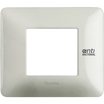 BTICINO S.P.A. - BTIAM4802BAB MATIX - PLACCA 2P BIANCO ANTIBATTERICO