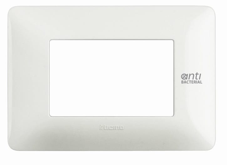 BTICINO S.P.A. - BTIAM4803BAB MATIX - PLACCA 3P BIANCO ANTIBATTERICO