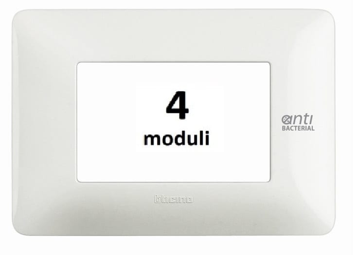 BTICINO S.P.A. - BTIAM4804BAB MATIX - PLACCA 4P BIANCO ANTIBATTERICO