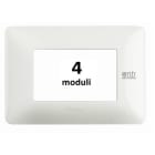 BTICINO - BTIAM4804BAB MATIX - PLACCA 4P BIANCO ANTIBATTERICO