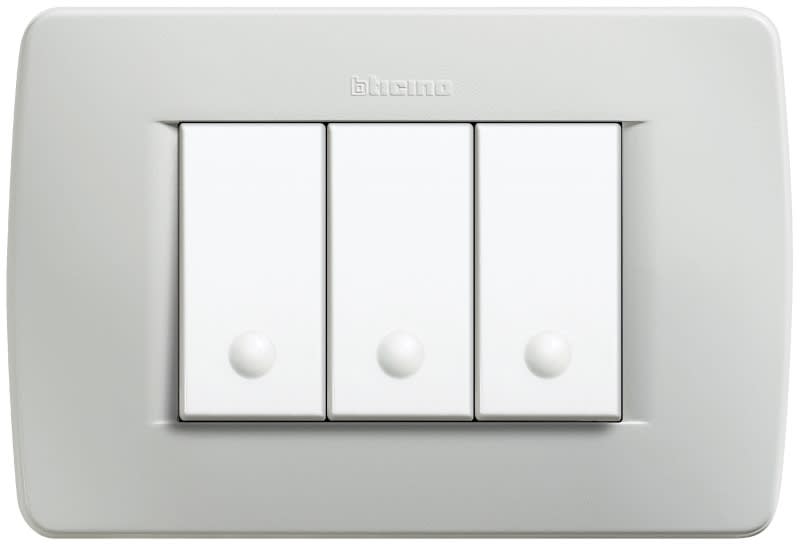 BTICINO S.P.A. - BTIC4803GC LUNA - PLACCA 3P GRIGIO CHIARO