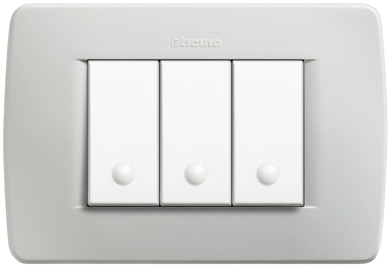 BTICINO S.P.A. - BTIC4803GC LUNA - PLACCA 3P GRIGIO CHIARO
