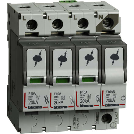 BTICINO S.P.A. - BTIF10AC4 BTDIN - SPD T2 20KA 3P+N NR+SEGNAL DISTA