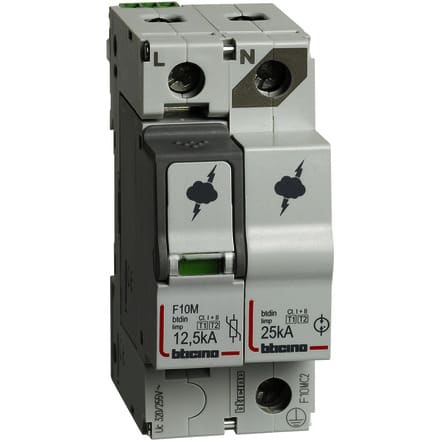 BTICINO S.P.A. - BTIF10MC2 BTDIN - SPD T1+T2 12,5KA 1P+N NR+ SD