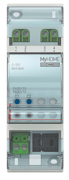 BTICINO S.P.A. - BTIF430V10 ATTUATORE DIN 2 USCITE 0-10V BUS
