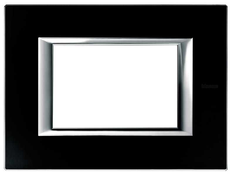 BTICINO S.P.A. - BTIHA4803VNN AXOLUTE - PLACCA 3P VETRO NERO NOTTE