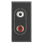 BTICINO - BTIHS4281 Anschlussdose RCA 2-Fach Anthrazit