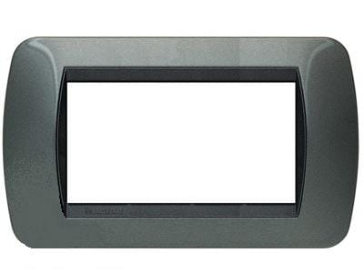 BTICINO S.P.A. - BTIL4804AC LIVING INT - PLACCA 4 POSTI ACCIAIO SCUR