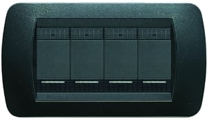 BTICINO S.P.A. - BTIL4804PA LIVING INT.- PLACCA 4P PLASTICA ACCIAIO