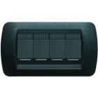 BTICINO - BTIL4804PA LIVING INT.- PLACCA 4P PLASTICA ACCIAIO