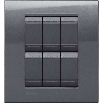 BTICINO S.P.A. - BTILNA4826AC LL - PLACCA 3+3P ACCIAIO