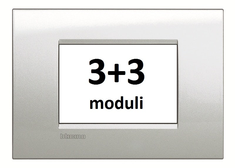 BTICINO S.P.A. - BTILNA4826GL LL - PLACCA 3+3P ARGENTO LUNARE