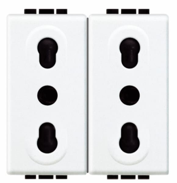 BTICINO S.P.A. - BTIN4180/2 LIGHT - PRESA DUPLEX BIPASSO 10/16A