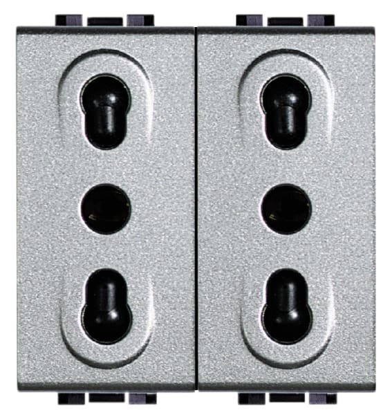 BTICINO S.P.A. - BTINT4180/2 LIGHT TECH - PRESA DUPLEX BIPASSO 10/16A