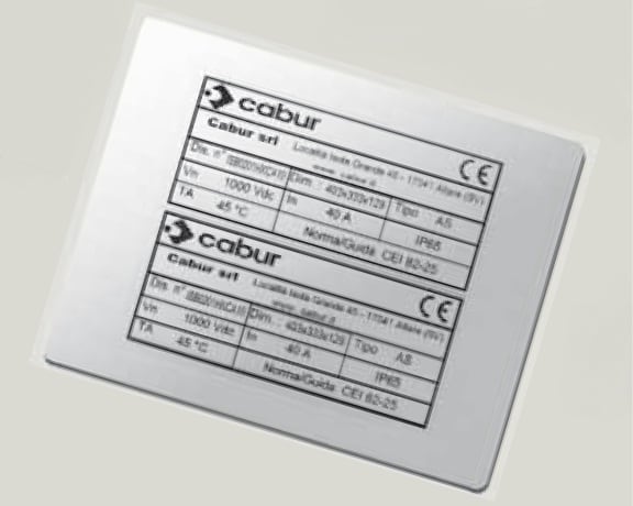 CABUR SRL - CBRTA4090AM TA4090AW TARG. ADESIVA METAL 40X90