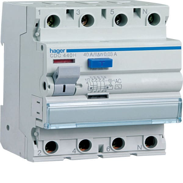 HAGER HAGCDC440H INT. DIFF. ACC. 4P 30 MA 40A 4M