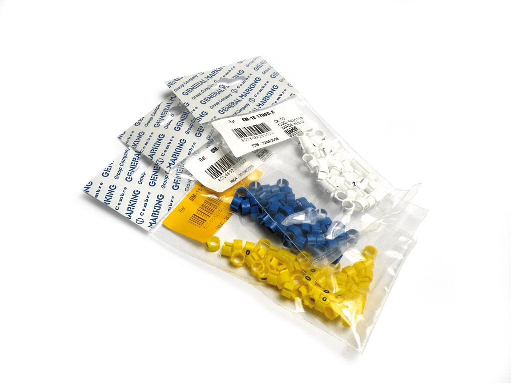 CEMBRE S.P.A. - CEM17470- SEGNACAVO SM-17 SNAP SU SUPPORTO, PER CAVI DI DIAMETRO 8,5-11,5mm E SEZIONE 25-35mmq, GIALLO, SENZA STAMPA, SACCHETTO