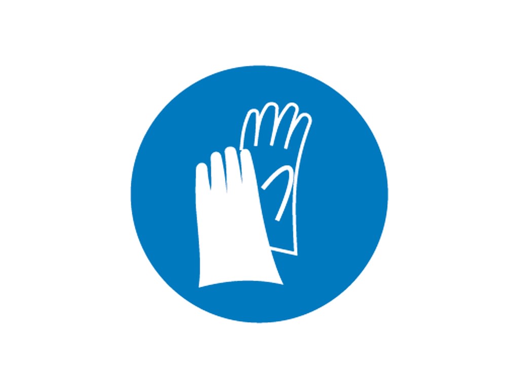 CEMBRE S.P.A. - CEM220903 ETICHETTA ADESIVA DI PRESCRIZIONE MS-CG, SIMBOLO INDOSSARE GUANTI DI SICUREZZA, DIMENSIONE 100mm