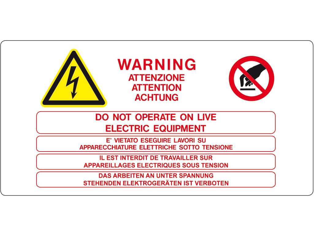 CEMBRE S.P.A. - CEM2611400 ETICH.VS-I114 PER IMP.ELETTR.70X120 MM.