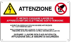 CEMBRE S.P.A. - CEM268000 ETICHETTA ADESIVA, DIVIETO LAVORI SU APPARECCHIATURE ELETTRICHE SOTTO TENSIONE