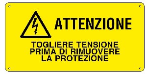 CEMBRE S.P.A. - CEM268400 ETICHETTA ADESIVA PER IMPIANTI ELETTRICI, TESTO "ATTENZIONE! TOGLIERE TENSIONE PRMA DI RIMUOVERE LA PROTEZIONE"
