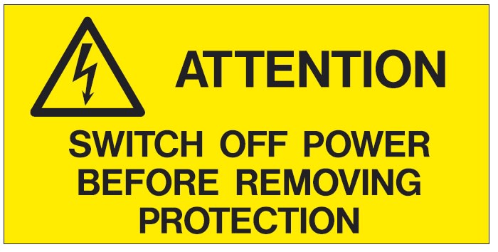 CEMBRE S.P.A. - CEM268400-GB ETICHETTA ADESIVA PER IMPIANTI ELETTRICI, TESTO "ATTENZIONE! TOGLIERE TENSIONE PRMA DI RIMUOVERE LA PROTEZIONE"