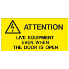 CEMBRE SPA - CEM268500-GB-BULK ETICHETTA ADESIVA PER IMPIANTI ELETTRICI, TESTO "ATTENZIONE! APPARECCHIATURA SOTTO TENSIONE ANCHE A SPORTELLO APERTO"