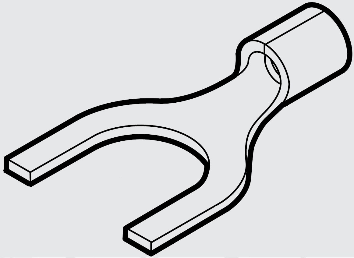 CEMBRE S.P.A. - CEMBN-U4/1 CAPOCORDA A FORCELLA, NON ISOLATO, CON COLLETTO NON BRASATO, PER CONDUTTORI IN RAME, VITE 4mm B=8,5 SEZIONE 0,25-1,5 mmq