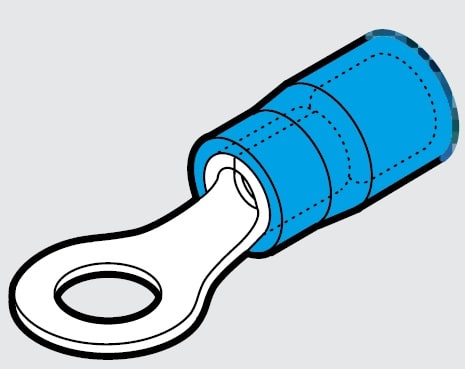 CEMBRE S.P.A. - CEMBP-M6/1 CAPOCORDA AD OCCHIELLO, PREISOLATO IN POLICARBONATO, BLU, PER CONDUTTORI IN RAME, HALOGEN FREE, VITE 6mm B=12 SEZIONE 1,5-2,5 mmq