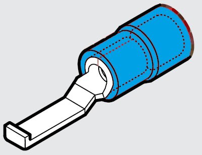 CEMBRE S.P.A. - CEMBP-PPL30 CAPOCORDA AD UNCINO, PREISOLATO IN POLICARBONATO, BLU, PER CONDUTTORI IN RAME, HALOGEN FREE, P=17,5 B=3,0 SEZIONE 1,5-2,5 mmq