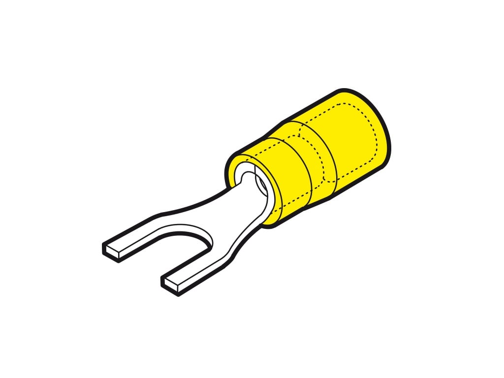 CEMBRE S.P.A. - CEMGP-U16 CAPOCORDA A FORCELLA, PREISOLATO IN POLICARBONATO, GIALLO, PER CONDUTTORI IN RAME, HALOGEN FREE, VITE 16mm SEZIONE 4-6 mmq