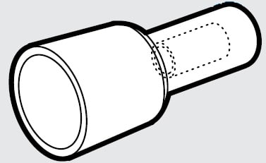 CEMBRE S.P.A. - CEMNL06-P CAPPUCCIO TERMINALE, PREISOLATO IN POLIAMMIDE PA6.6, BIANCO, PER CONDUTTORI IN RAME, SEZIONE 1,5-2,5 mmq