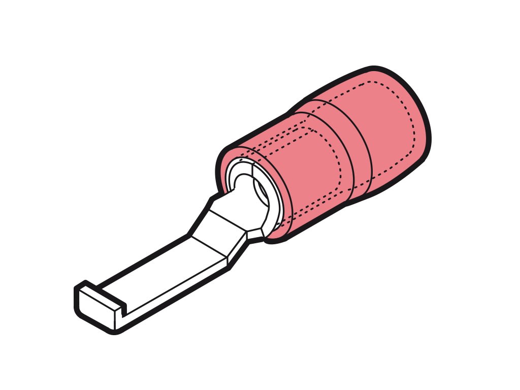 CEMBRE S.P.A. - CEMRKY-PPL46 CAPOCORDA AD UNCINO RINFORZATO ANTIVIBRANTE, PREISOLATO IN PA6.6, ROSSO, PER CONDUTTORI IN RAME, HALOGEN FREE, SEZIONE 0,25-1,5mmq 16,8x4,6mm