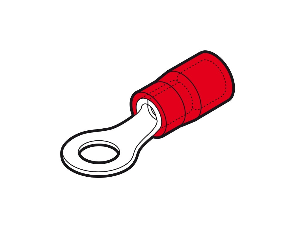 CEMBRE S.P.A. - CEMRP-M3.5 CAPOCORDA AD OCCHIELLO, PREISOLATO IN POLICARBONATO, ROSSO, PER CONDUTTORI IN RAME, HALOGEN FREE, VITE 3,5mm SEZIONE 0,25-1,5 mmq